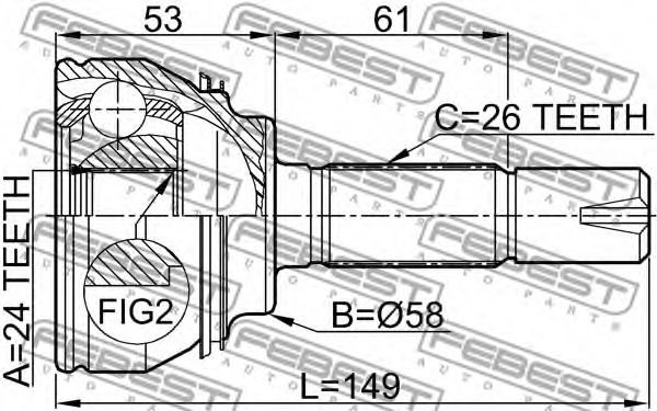 Шарнир, приводной вал FEBEST 0110055