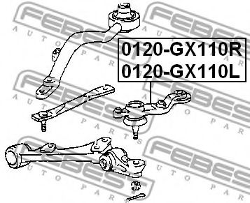 Несущий / направляющий шарнир FEBEST 0120GX110R