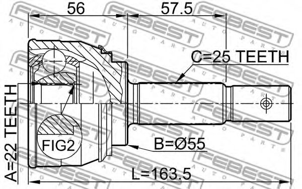 Шарнир, приводной вал FEBEST 0210013
