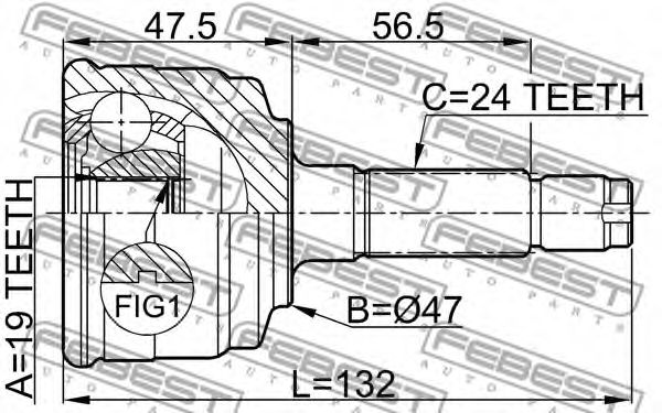 Шарнир, приводной вал FEBEST 0910014