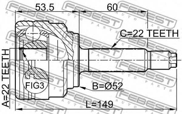 Шарнир, приводной вал FEBEST 1110007