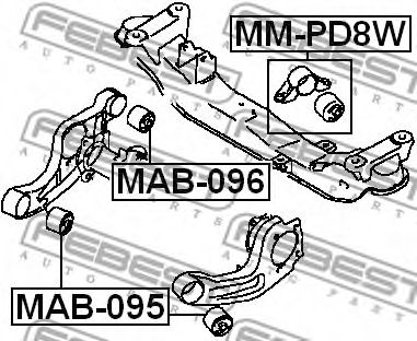 Опора, дифференциал FEBEST MAB096