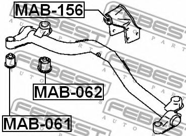 Опора, дифференциал FEBEST MAB156