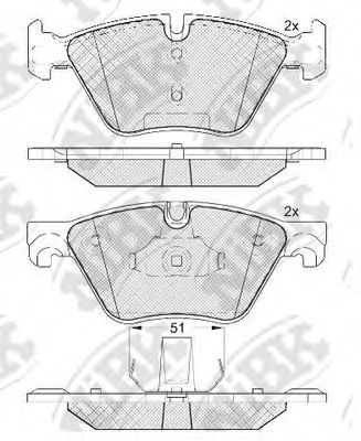 Комплект тормозных колодок, дисковый тормоз NiBK PN0545