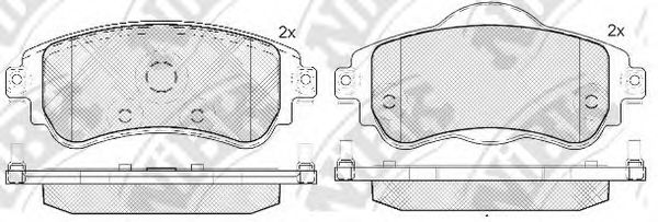 Комплект тормозных колодок, дисковый тормоз NiBK PN0561