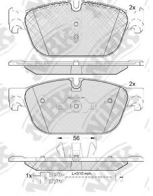 Комплект тормозных колодок, дисковый тормоз NiBK PN42001