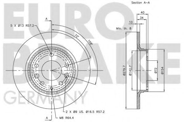 Тормозной диск BENDIX 08A11210