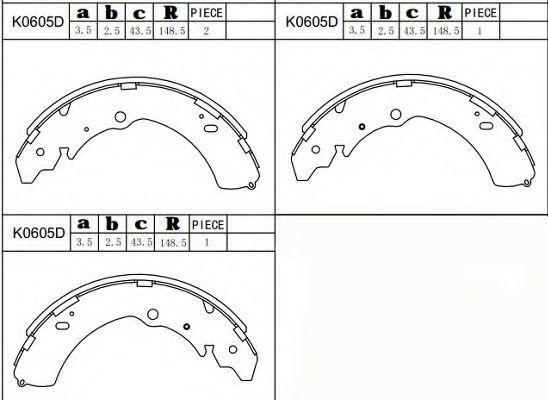 Комплект тормозных колодок ASIMCO K0605D