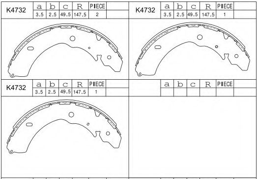 Комплект тормозных колодок ASIMCO K4732