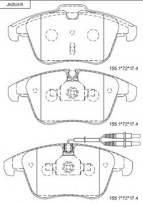 Комплект тормозных колодок, дисковый тормоз ASIMCO KD7575
