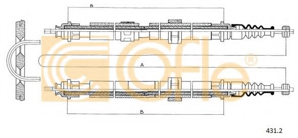 Трос, стояночная тормозная система COFLE 431.2