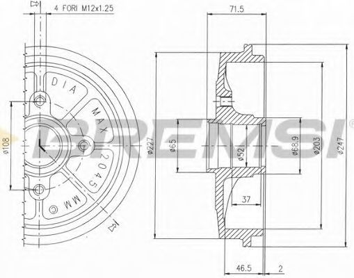 Тормозной барабан BREMSI DR5472