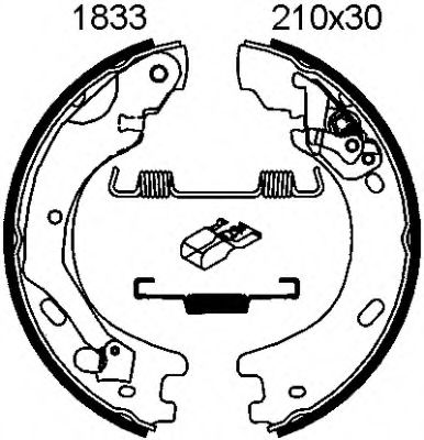 Комплект тормозных колодок, стояночная тормозная система BSF 1833