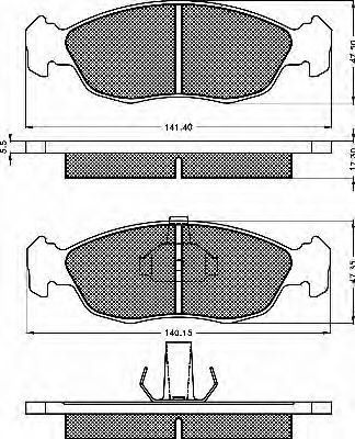 Комплект тормозных колодок, дисковый тормоз BSF 10378
