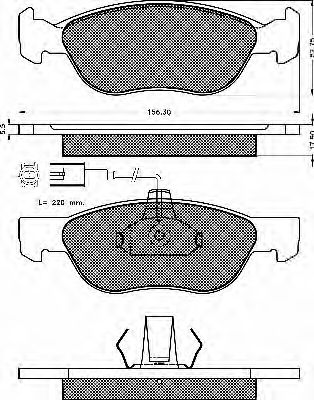 Комплект тормозных колодок, дисковый тормоз BSF 10398