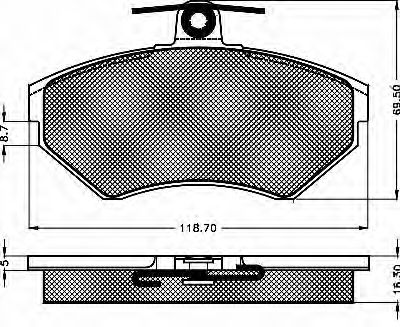 Комплект тормозных колодок, дисковый тормоз BSF 10423