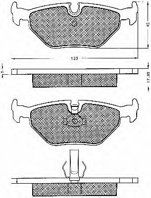 Комплект тормозных колодок, дисковый тормоз BSF 10570