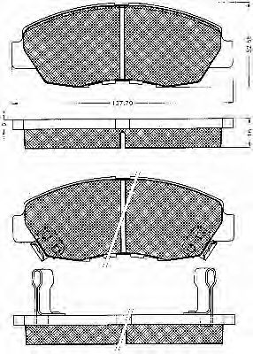 Комплект тормозных колодок, дисковый тормоз BSF 10632
