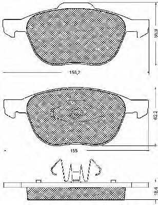 Комплект тормозных колодок, дисковый тормоз BSF 10700