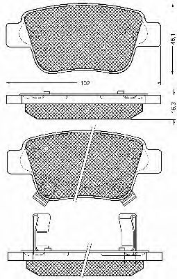 Комплект тормозных колодок, дисковый тормоз BSF 10758