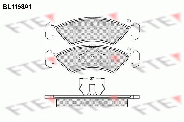 Комплект тормозных колодок, дисковый тормоз FTE BL1158A1