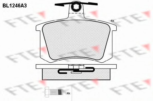 Комплект тормозных колодок, дисковый тормоз FTE BL1246A3