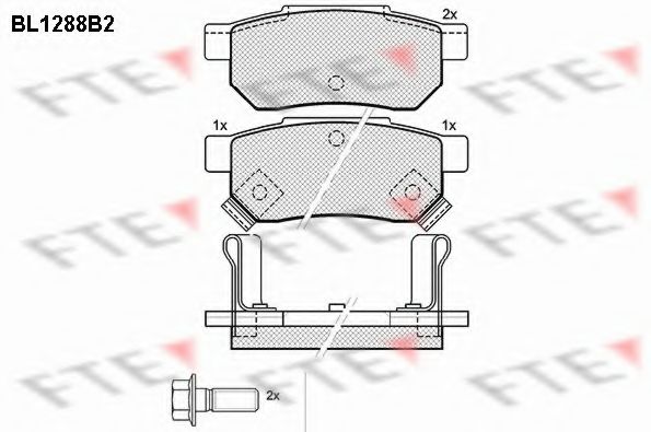 Комплект тормозных колодок, дисковый тормоз FTE BL1288B2