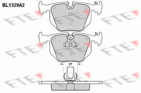 Комплект тормозных колодок, дисковый тормоз FTE BL1329A2