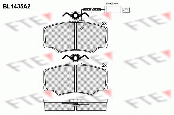 Комплект тормозных колодок, дисковый тормоз FTE BL1435A2