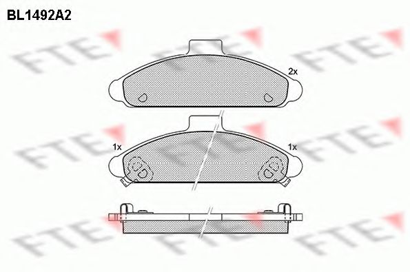 Комплект тормозных колодок, дисковый тормоз FTE BL1492A2