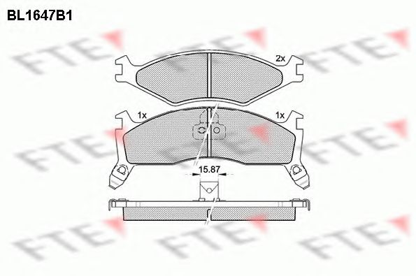 Комплект тормозных колодок, дисковый тормоз FTE BL1647B1