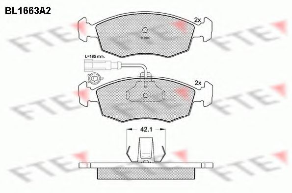 Комплект тормозных колодок, дисковый тормоз FTE BL1663A2