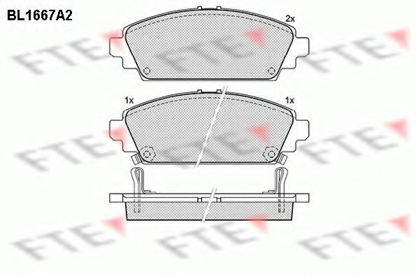 Комплект тормозных колодок, дисковый тормоз FTE BL1667A2