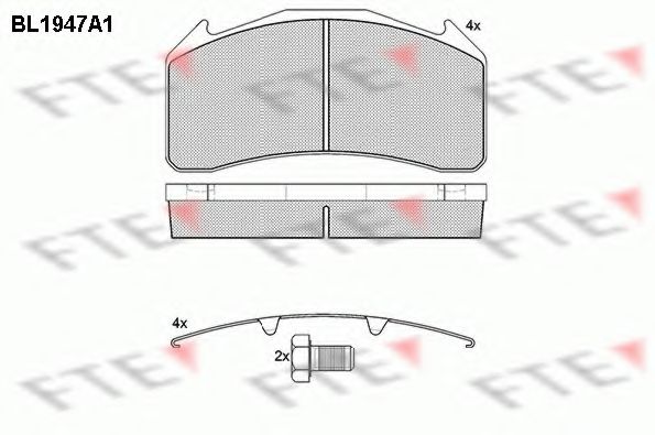 Комплект тормозных колодок, дисковый тормоз FTE BL1947A1