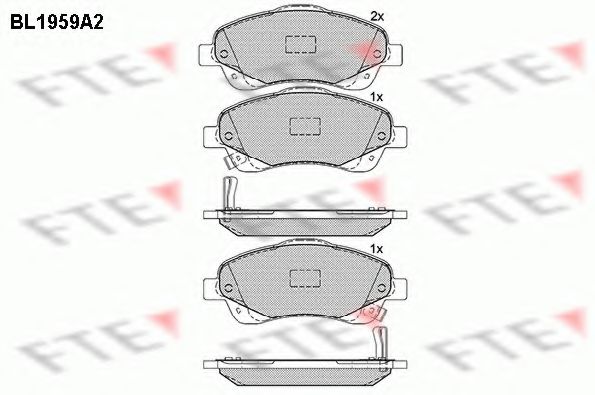 Комплект тормозных колодок, дисковый тормоз FTE BL1959A2