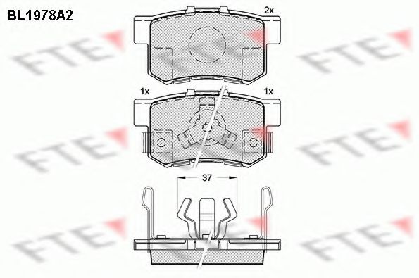 Комплект тормозных колодок, дисковый тормоз FTE BL1978A2