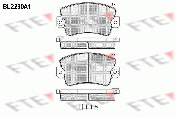 Комплект тормозных колодок, дисковый тормоз FTE BL2280A1