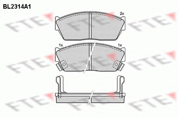 Комплект тормозных колодок, дисковый тормоз FTE BL2314A1