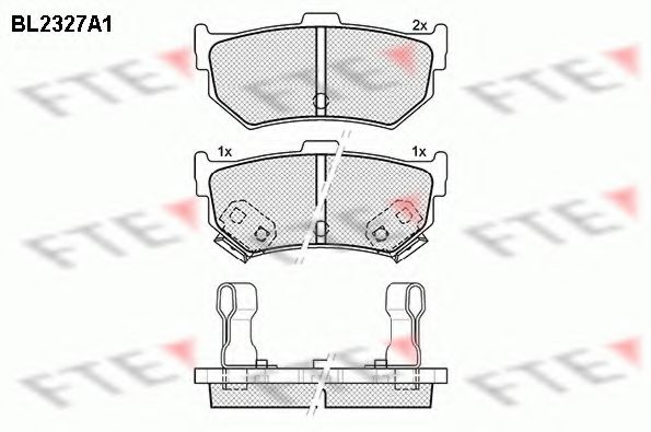 Комплект тормозных колодок, дисковый тормоз FTE BL2327A1