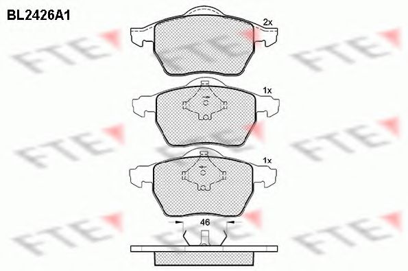 Комплект тормозных колодок, дисковый тормоз FTE BL2426A1