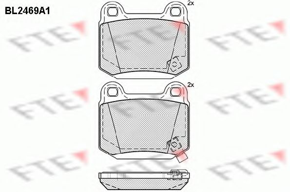 Комплект тормозных колодок, дисковый тормоз FTE BL2469A1