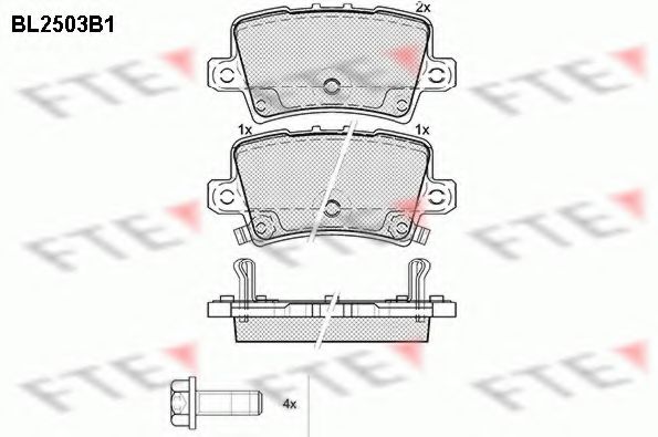 Комплект тормозных колодок, дисковый тормоз FTE BL2503B1