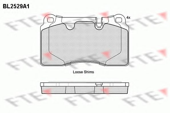 Комплект тормозных колодок, дисковый тормоз FTE BL2529A1