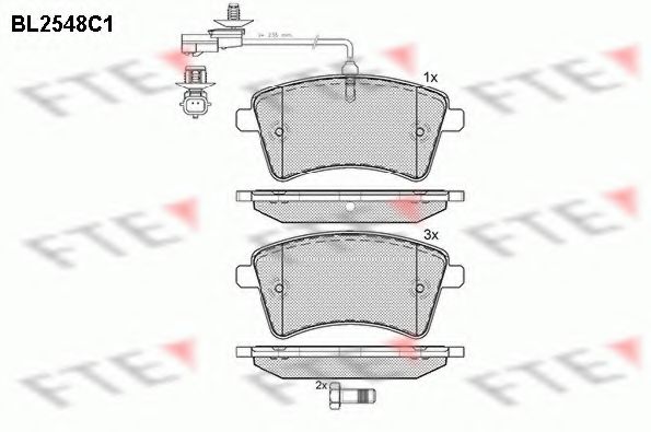 Комплект тормозных колодок, дисковый тормоз FTE BL2548C1