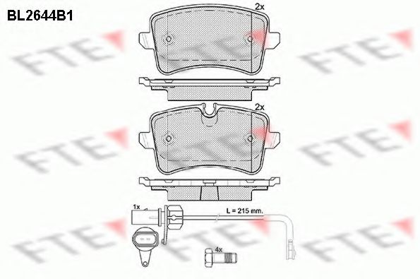 Комплект тормозных колодок, дисковый тормоз FTE BL2644B1