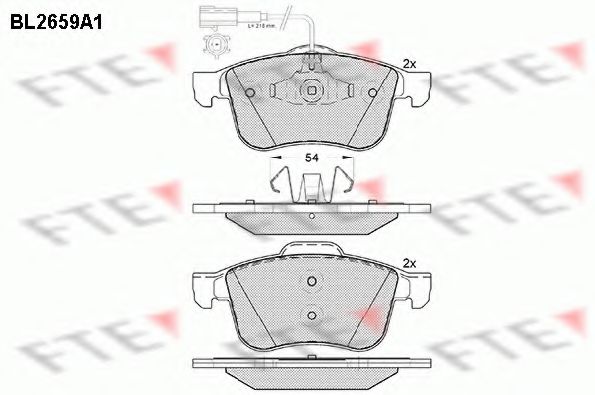 Комплект тормозных колодок, дисковый тормоз FTE BL2659A1