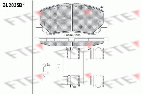 Комплект тормозных колодок, дисковый тормоз FTE BL2835B1