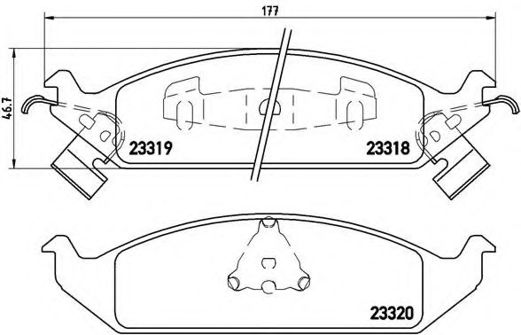 Комплект тормозных колодок, дисковый тормоз BREMBO P 11 011