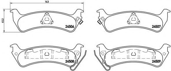 Комплект тормозных колодок, дисковый тормоз BREMBO P 37 012