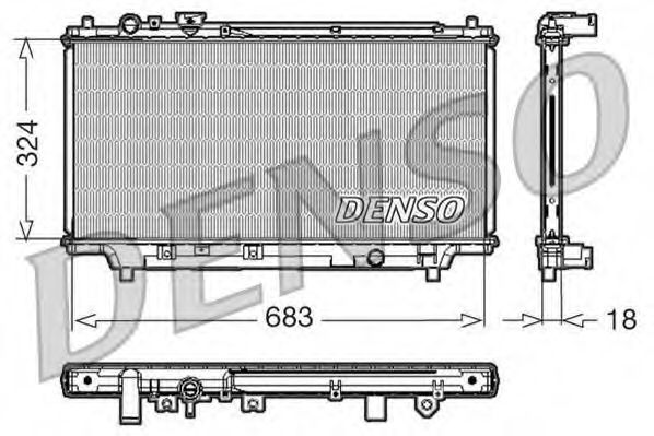 Радиатор, охлаждение двигателя DENSO DRM44002